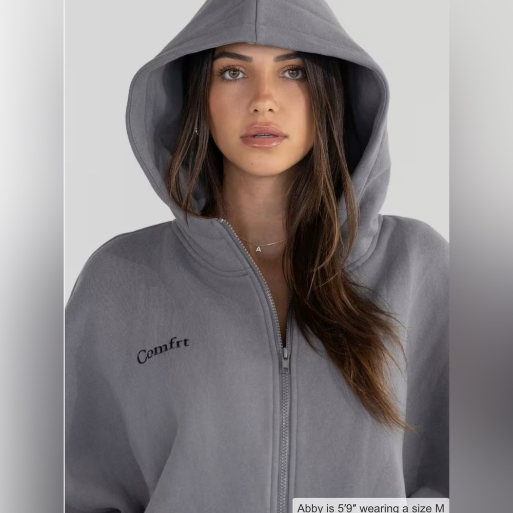 Brand Viral New Comfrt Cloud Zip Hoodie Wolf Grey Size Small Unisex